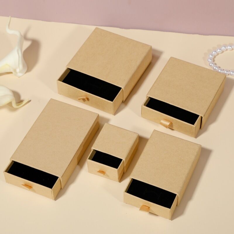 1 Piece Solid Color Paper Jewelry Box h5 