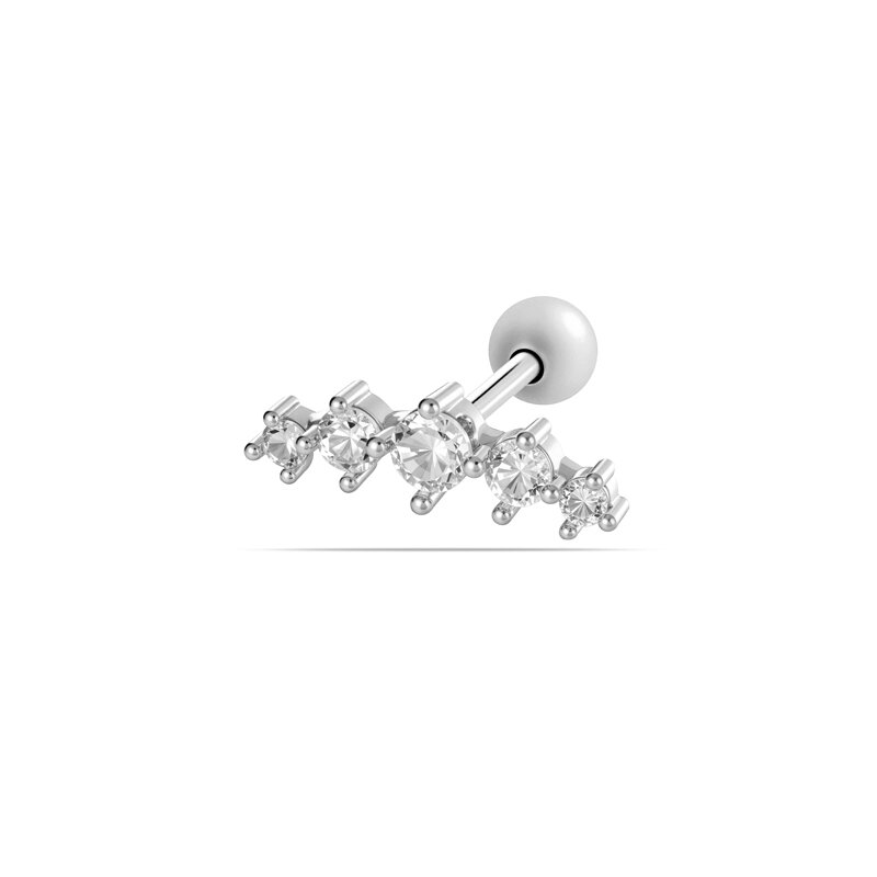 1 pezzo di orecchini da piercing da donna in zircone color rame e oro, di forma rotonda e decorata