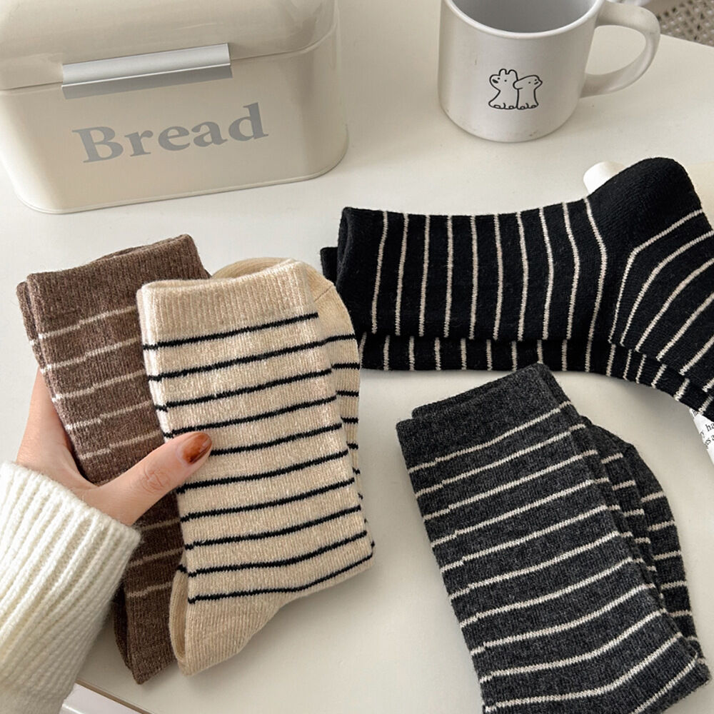 1 Pair Color Block Striped Versatile Women's Cotton Socks Picture3