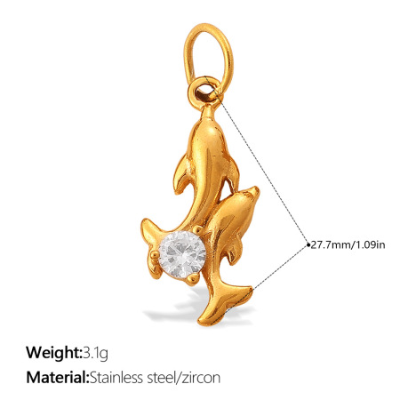 1 Piece DIY Oceanic Stainless Steel Waterproof Gold Color Pendant