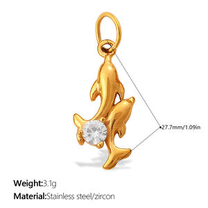 1 pezzo fai da te ciondolo color oro impermeabile in acciaio inossidabile oceanico h5
