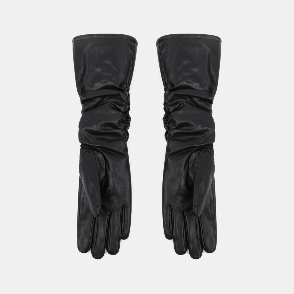 1 Pair Retro Solid Color PU Women's Gloves 2