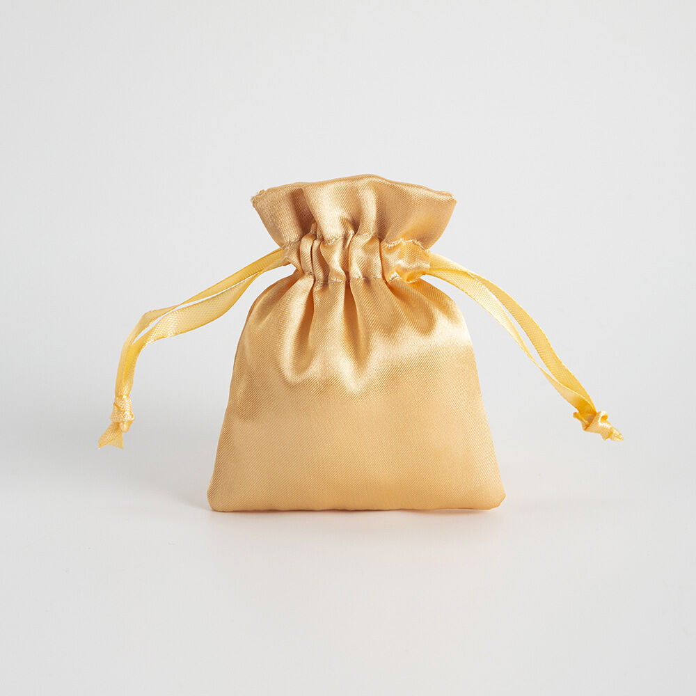 1 Piece Solid Color Satin Fabric Drawstring Jewelry Bag