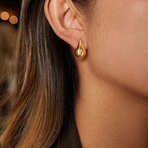 1 paire de boucles d'oreilles puces luxueuses en acier inoxydable étanche couleur or pour femme h5 Image3