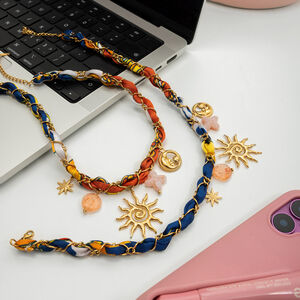 1 pezzo elegante collana con ciondolo da donna in acciaio inossidabile impermeabile color oro a forma di sole h5 Immagine6