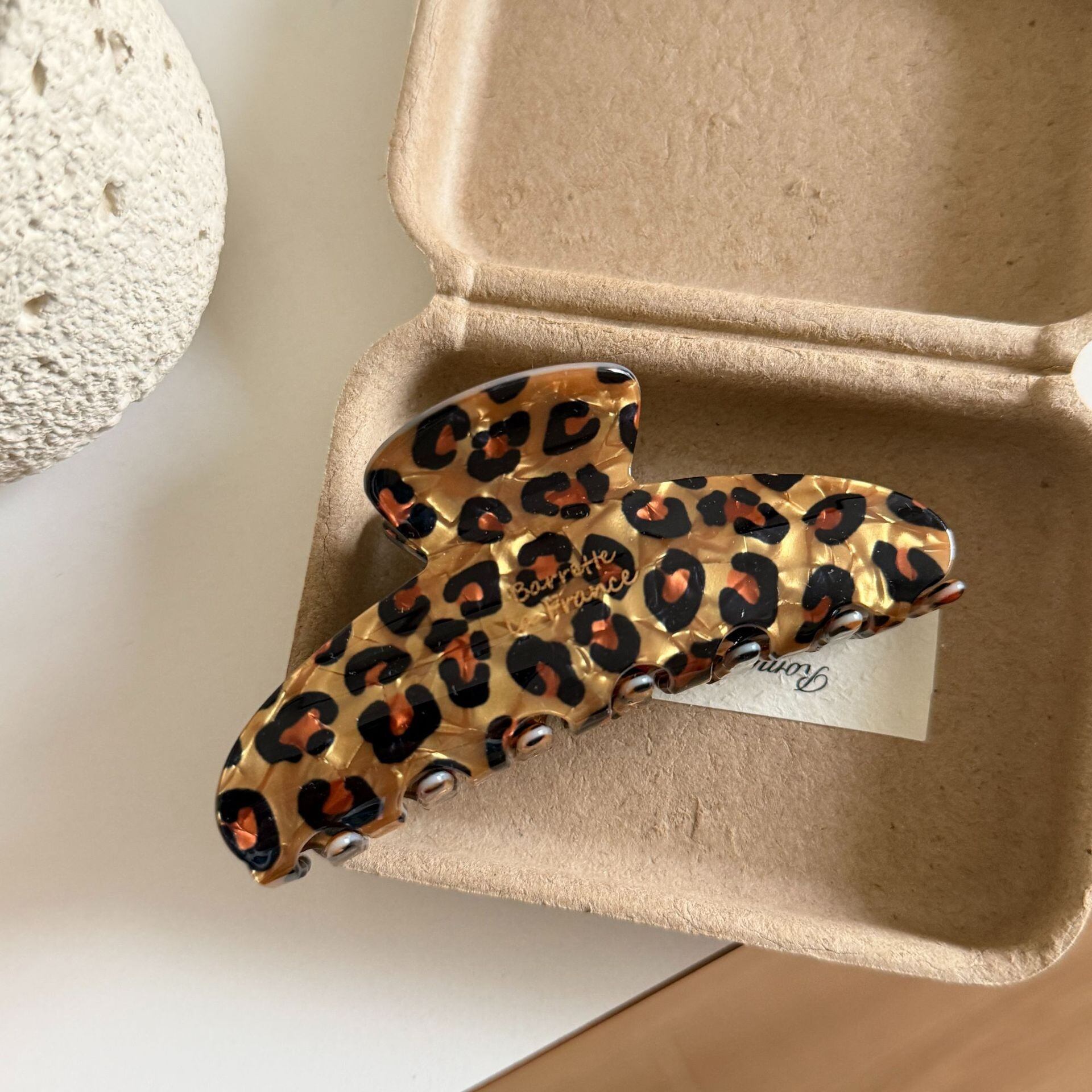 1 Piece  Retro Leopard Print PVC Women's Hair Claws h5 