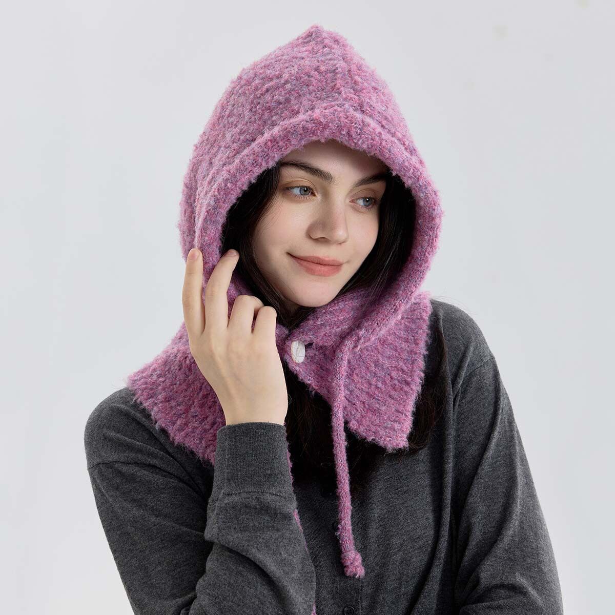 1 Piece Simple Series Casual Button Matching Wool Women's Hats h5 Picture4