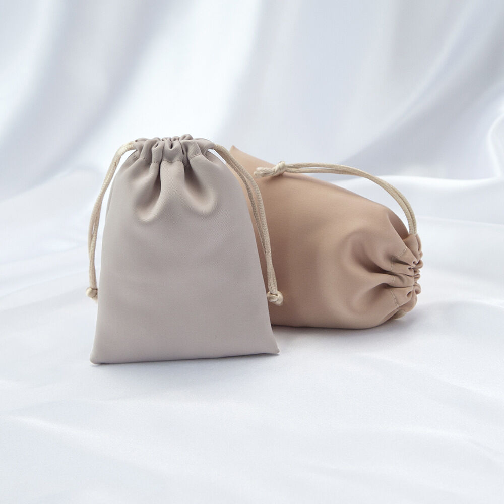 1 Piece Solid Color Satin Fabric Drawstring Jewelry Bag h5Picture4