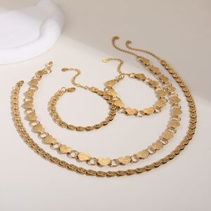 1 Piece Luxurious Heart Twist Hollowed-out Chain Stainless Steel Waterproof Women's Jewelry Sets h5 Picture2