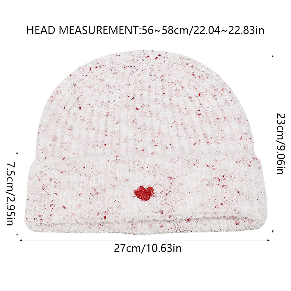 1 Piece Cute Heart Gradient Color Knitted Hat h5 Picture4