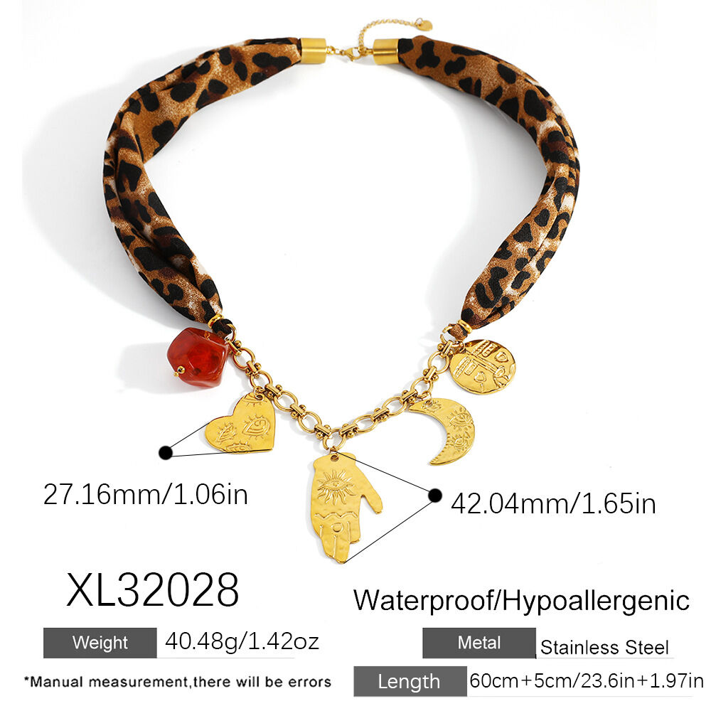 1 Piece Devil's Eye Heart Moon Stainless Steel Waterproof Women's Pendant Necklaces h5