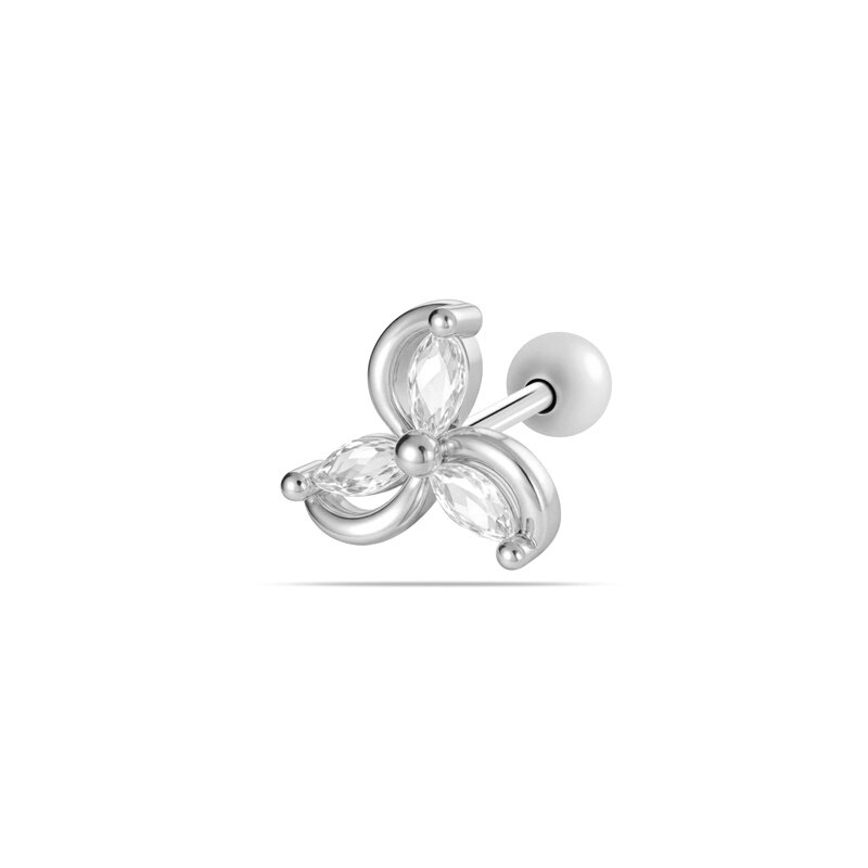 Boucles d'oreilles piercing femme, 1 pièce, forme cœur papillon, couleur cuivre doré, zircon.