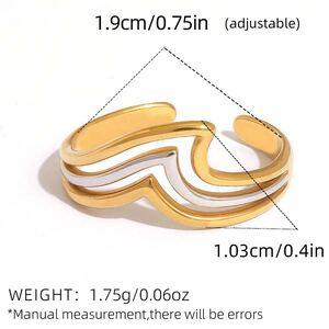 1 pezzo semplice retrò forma irregolare anelli da donna in acciaio inossidabile h5 Immagine2