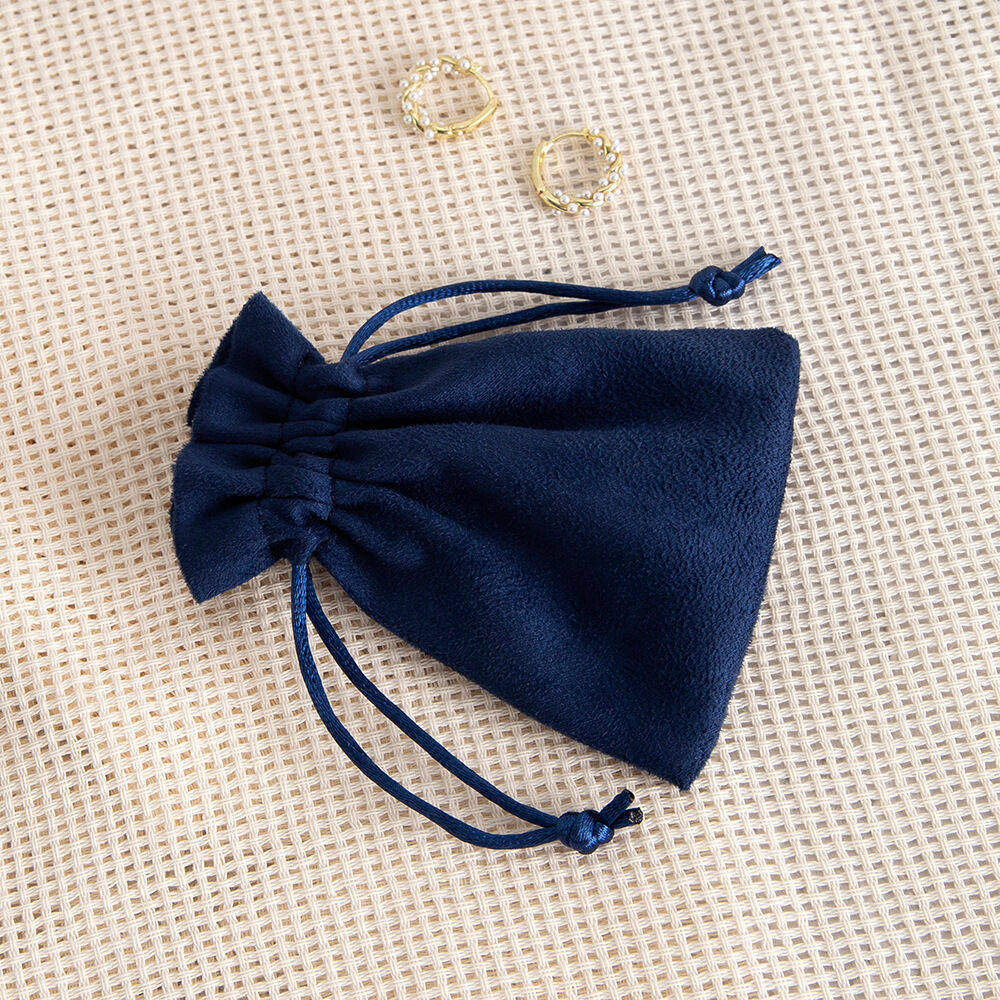1 Piece Suede Velvet Drawstring Jewelry Bag