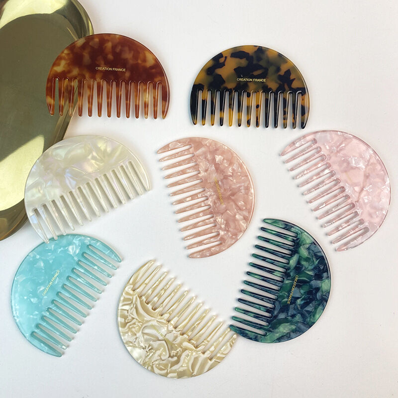1 Piece Vintage Colorful Acetate Hair Brush