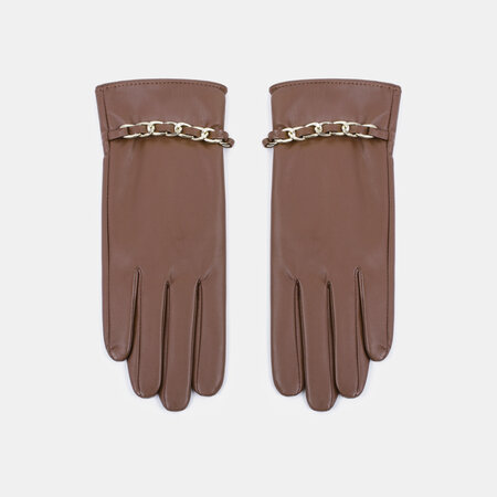 1 paar effenkleurige PU-handschoenen voor dames