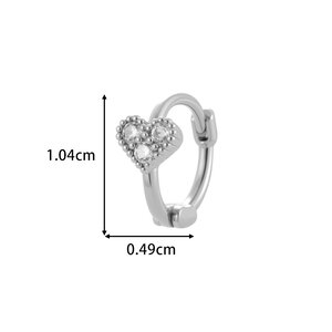 1 Piece Star Copper Gold Color Zircon Women's Hoop Earrings h5 Picture2