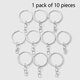 10 Silver 30Mm Key Rings Picture2