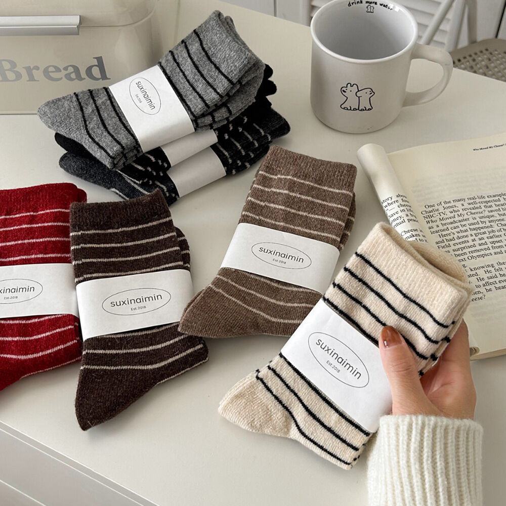 1 Pair Color Block Striped Versatile Women's Cotton Socks
