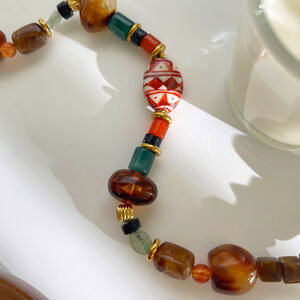 1 Piece Resin Beads Natural Stone Beaded Necklace h5 Picture4