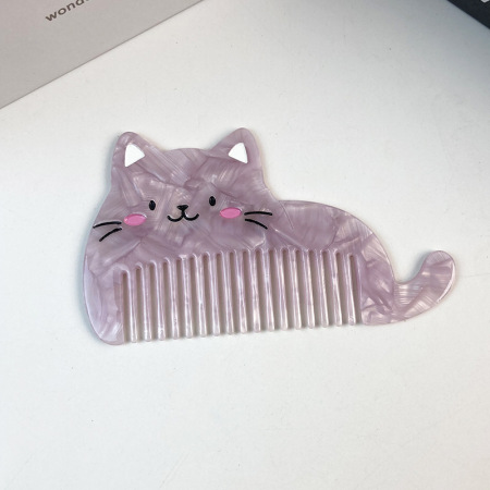 1 Cepillo de pelo de acetato con forma de gato