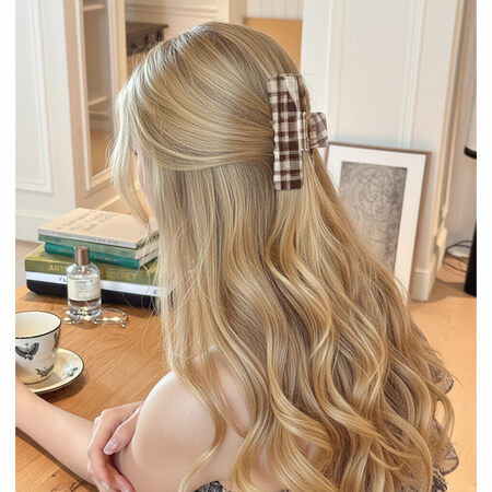 1 Piece Simple Retro Plaid PVC Women's Hair Claws 2