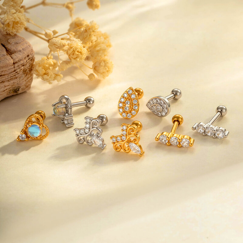 Boucles d'oreilles papillon sophistiquées en cuivre doré avec zircon, 1 pièce h5Image4