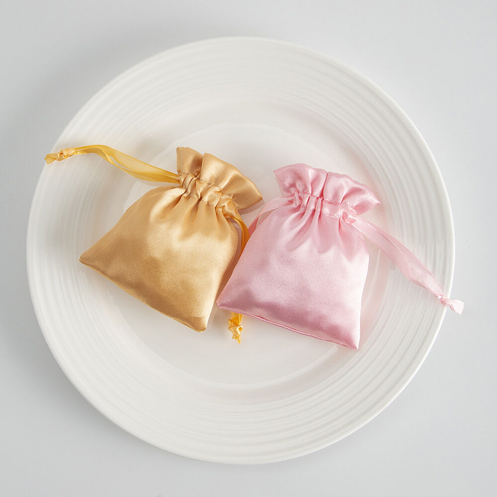 1 Piece Solid Color Satin Fabric Drawstring Jewelry Bag h5Picture3