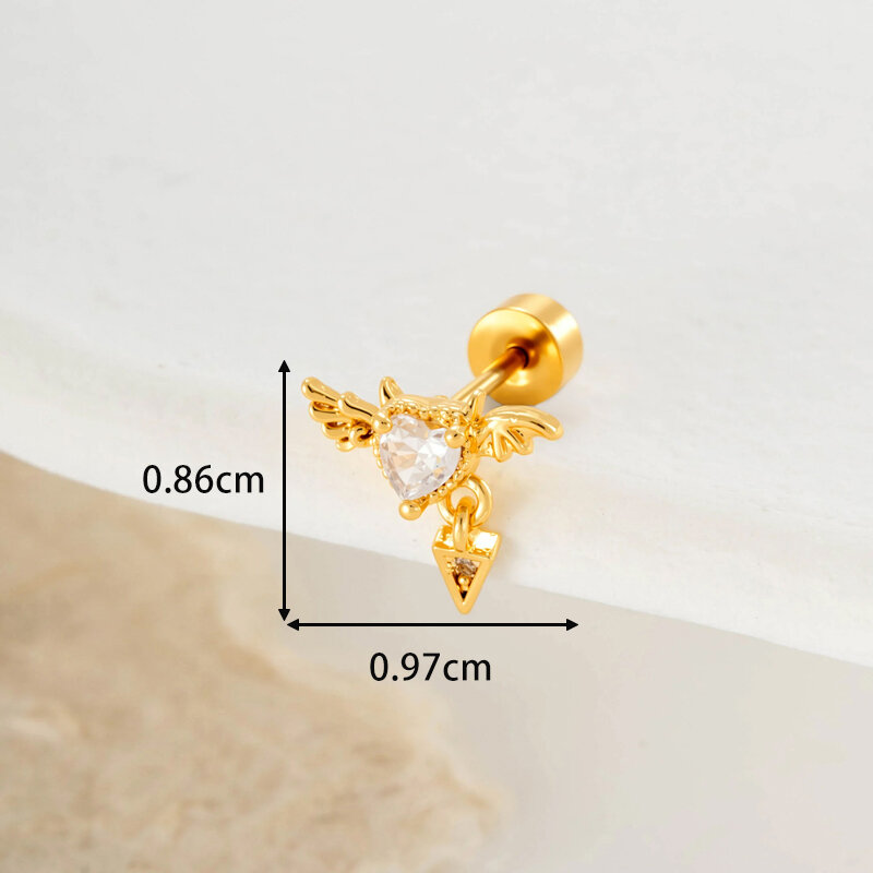 1 Piece Star Copper Zircon Women's Piercing Earrings Picture2