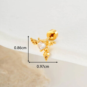 1 Piece Star Copper Zircon Women's Piercing Earrings h5 Picture2