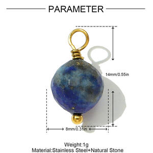 Retro Geometric Shape Natural Stones Gold Color Women's Pendants h5 Picture2