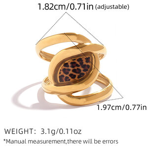 1 Piece Retro Irregular Shape Stainless Steel Waterproof Gold Color Women's Statement Rings h5 Picture2