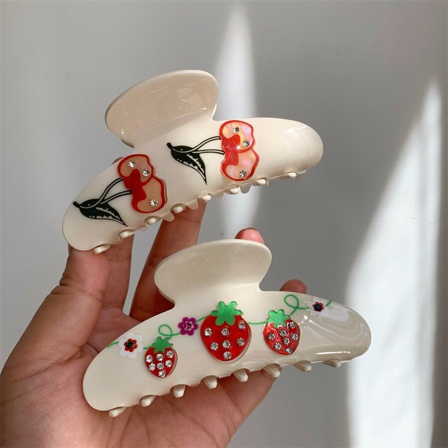 Romantic Series Sweet Cherry Strawberry Acetate Women's Hair Claws