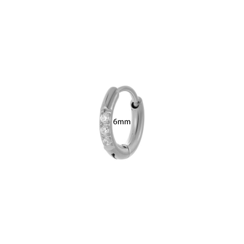 1 Piece Minimalist Circle Stainless Steel Waterproof Gold Color Zircon Women's Hoop Earrings Picture2