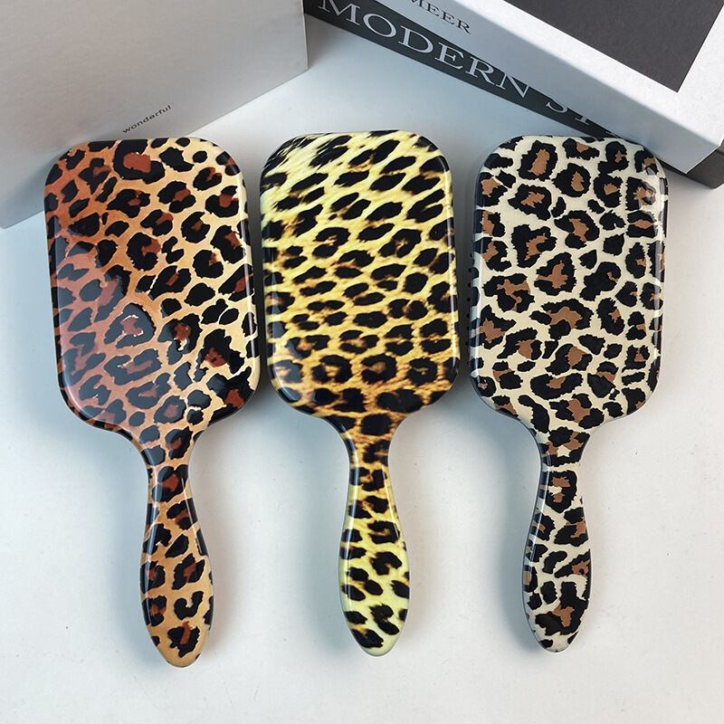 Brosse à cheveux coussin en acétate imprimé léopard (1 pièce) 2