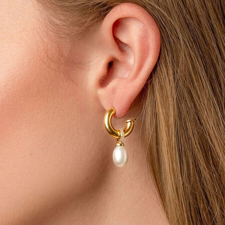 1 Paar wunderschöne, ringförmige, wasserdichte Ohrhänger aus Edelstahl in Goldfarbe für Damen