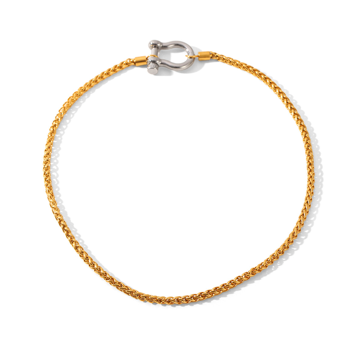 Collana con catena mista impermeabile in acciaio inossidabile a forma di U da 1 pezzo h5 