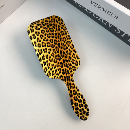 Cepillo de pelo acolchado de acetato con estampado de leopardo (1 unidad)
