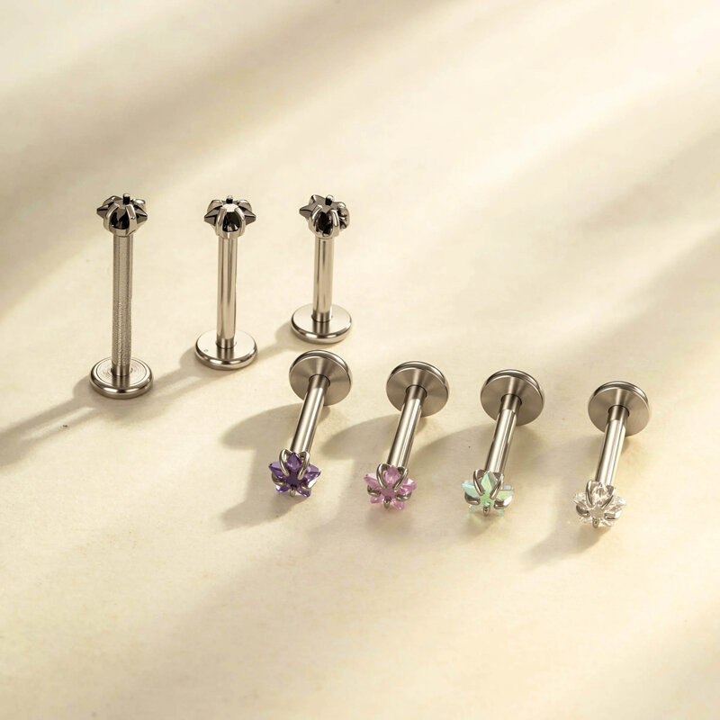 1 Adet Sade Yıldız Paslanmaz Çelik Su Geçirmez Zirkon Kadın Piercing Küpe h5Resim3