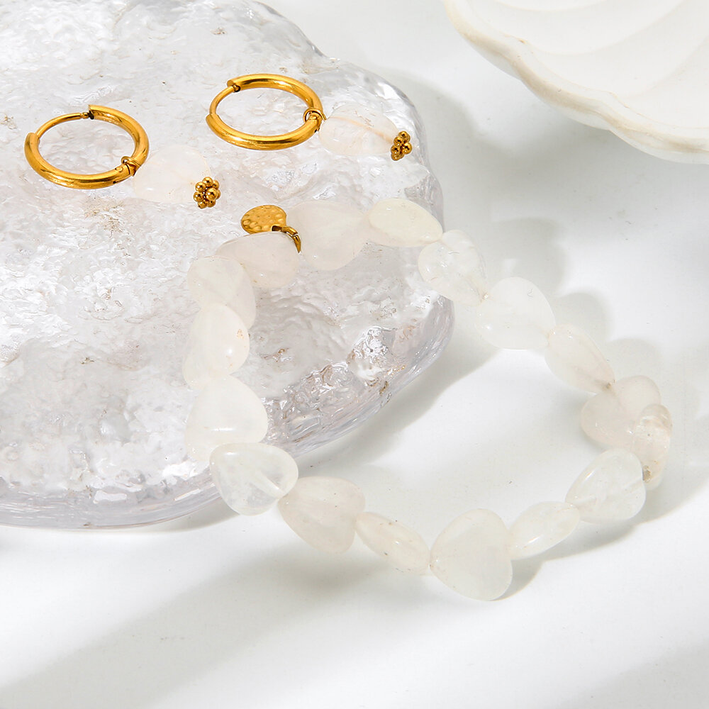 Set di gioielli da donna con pietre naturali, romantiche e di lusso, 1 pezzo h5Immagine2