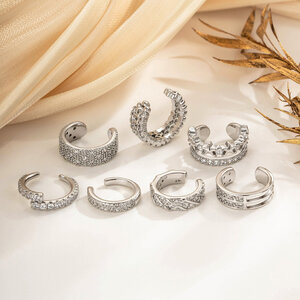 1 Piece Complicated Design Copper Zircon Women's Ear Cuffs h5 Picture4
