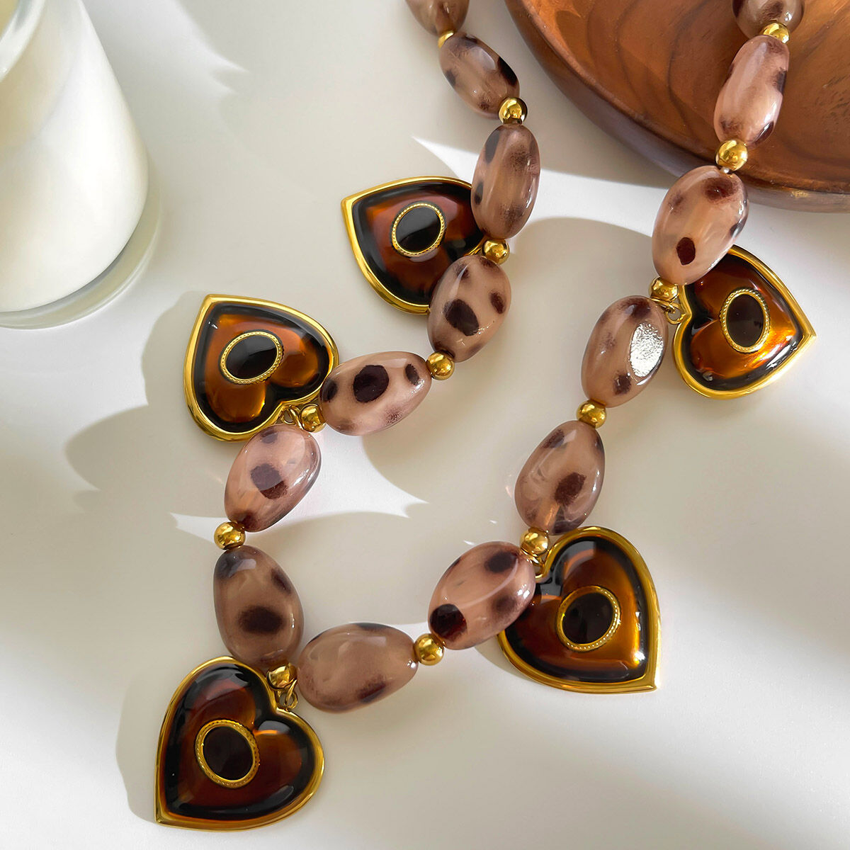 1 Piece Heart Resin Beads Beaded Necklace Picture4