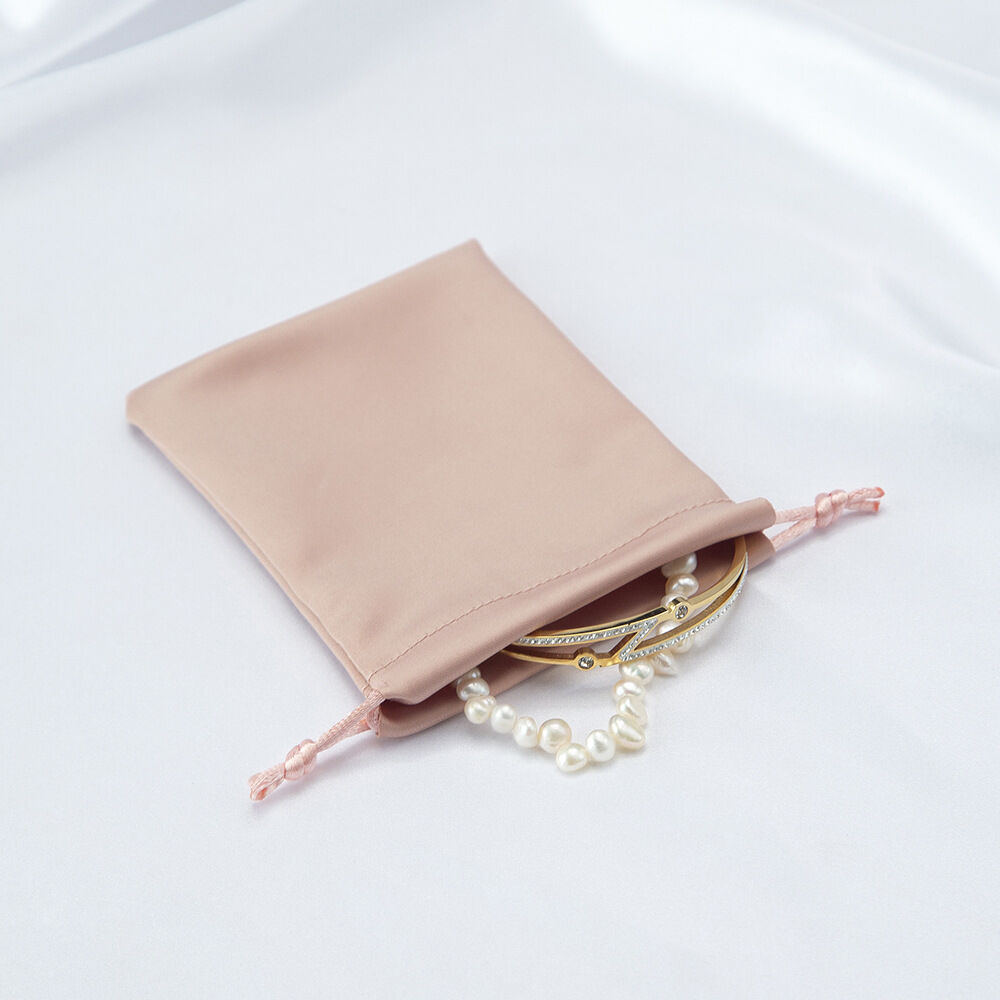 1 Piece Solid Color Satin Fabric Drawstring Jewelry Bag h5Picture5