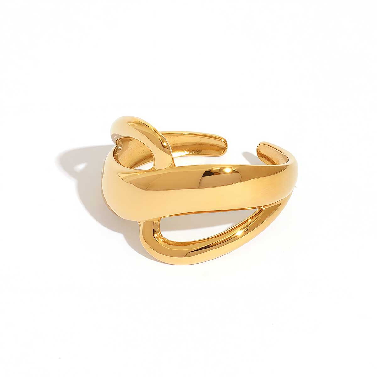 1 Piece Mixed Gold and Silver Colors Stainless Steel Waterproof  Women's  Statement Rings 