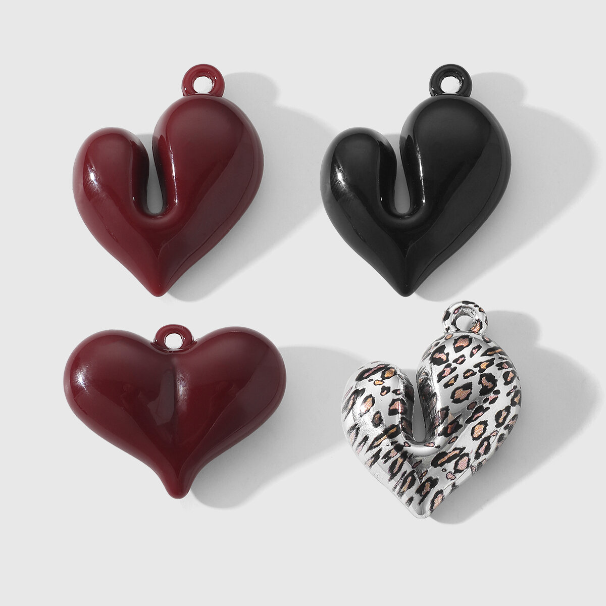1 pieza de dijes acrílicos con estampado de leopardo y corazón para bolso de mujer h5 Imagen3