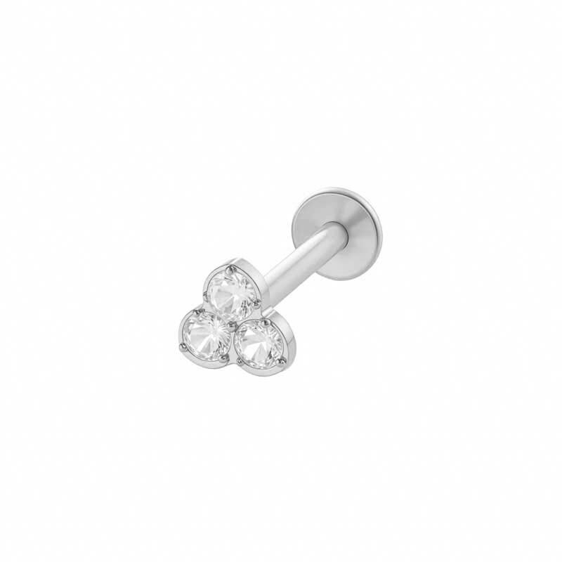 1 Piece Simple Ligntning Stainless Steel Waterproof Gold Color Zircon Women's Piercing Earrings h5