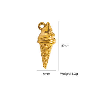 1 Piece DIY Ice Cream Mango Squirrel Stainless Steel Waterproof Women's Pendants h5