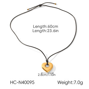 1 Piece Stainless Steel Waterproof Gold Color Pendant Rope Necklace h5 Picture2
