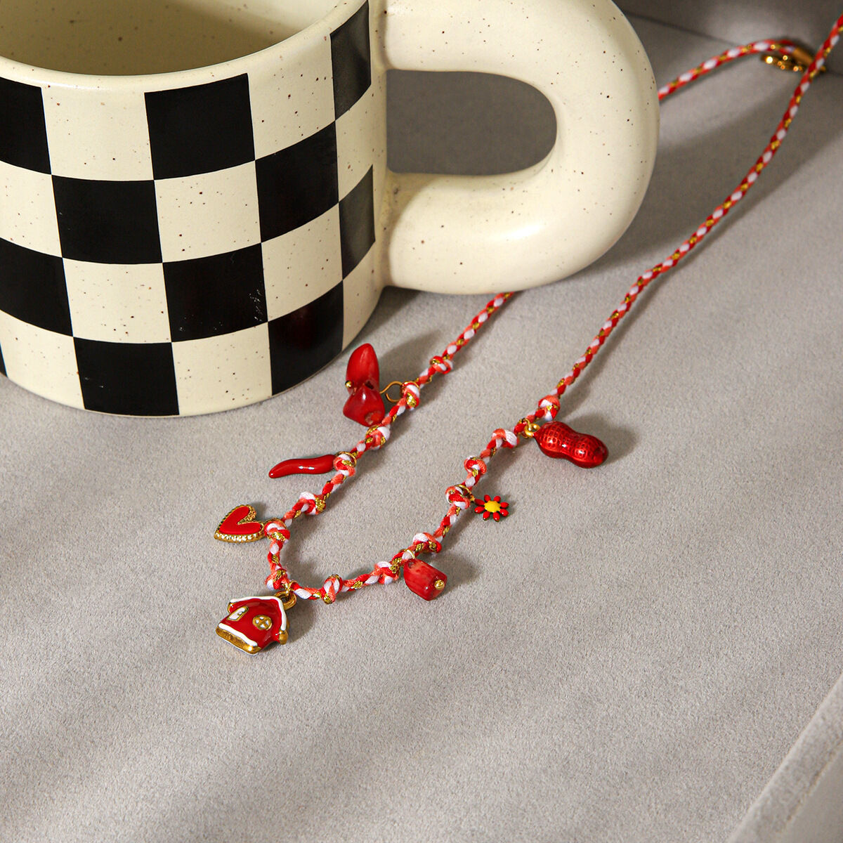 1 Piece Enamel Heart House Stainless Steel Waterproof Gold Color Pendant Necklace h5 Picture5