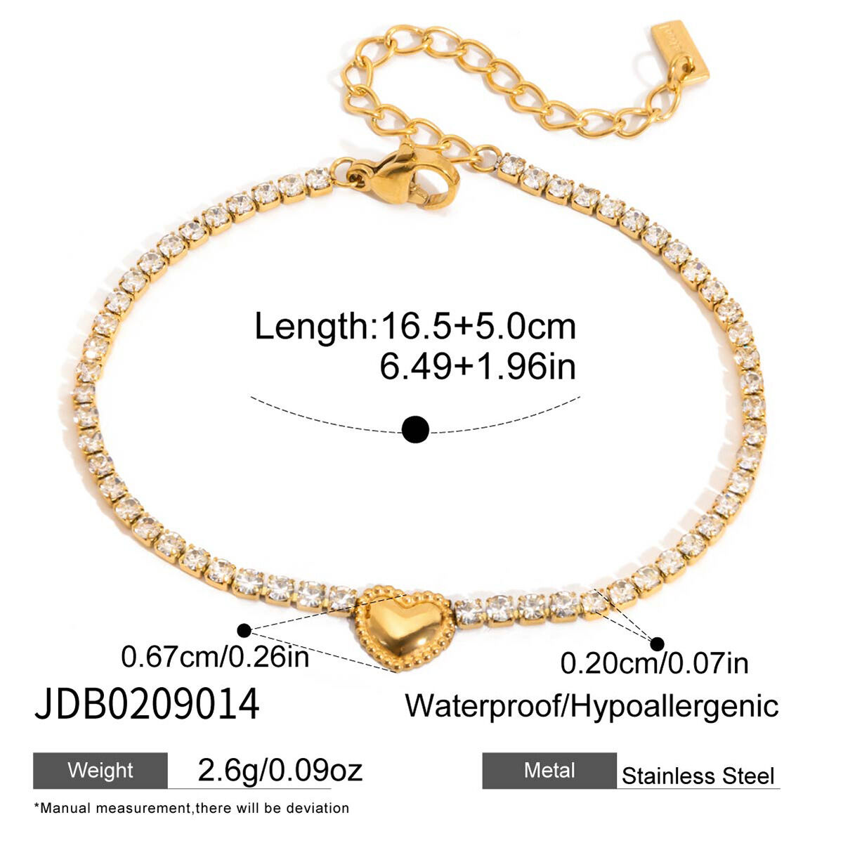 1 Piece Shining Bow Knot Stainless Steel Waterproof Gold Color Women's Charm Bracelets Picture2